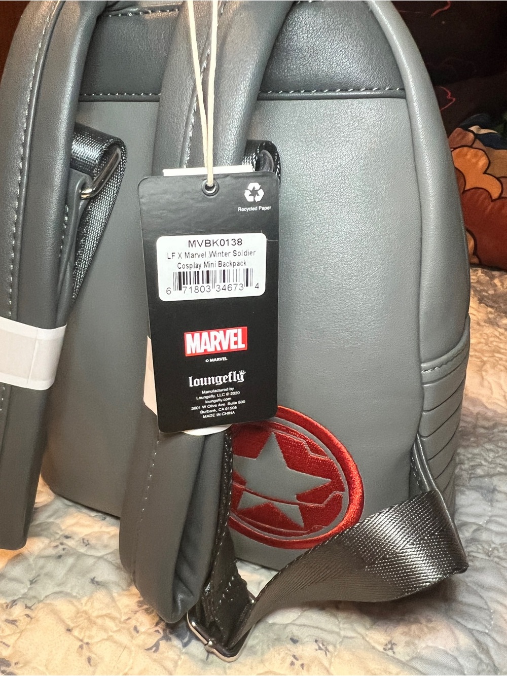 Loungefly x Marvel Winter Soldier Mini Backpack - Picture 4 of 5